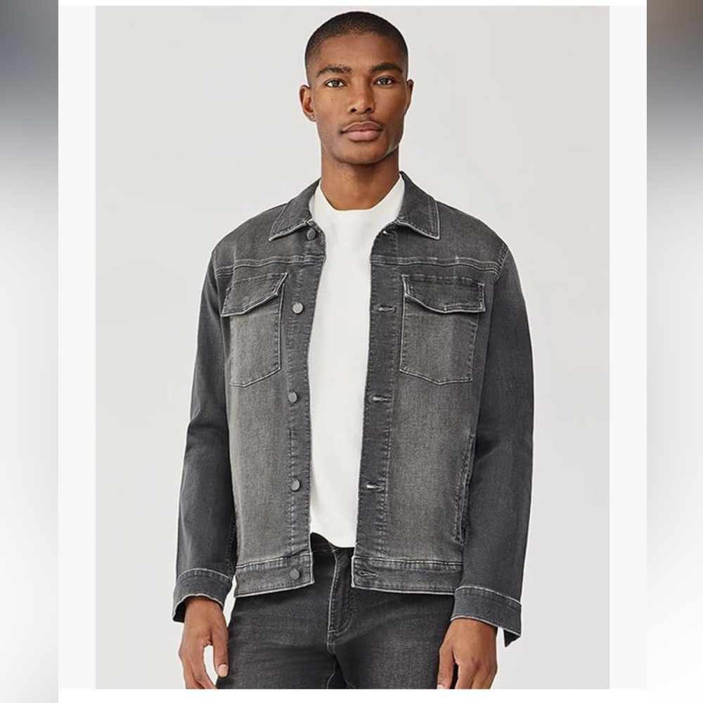 DL1961 VAUGHN TRUCKER Charcoal Gray Denim Jacket